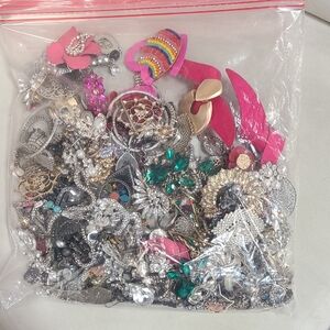 Assorted Jewelry Bag with Pink and Silver Accents